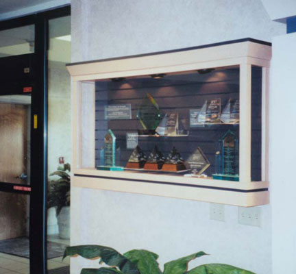 Display Design - Largo Medical Center, medium size illuminated trophy case