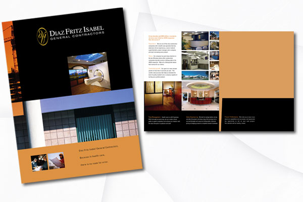 Graphic Design - Diaz Fritz Isabel General Contractors healthcare division brochure