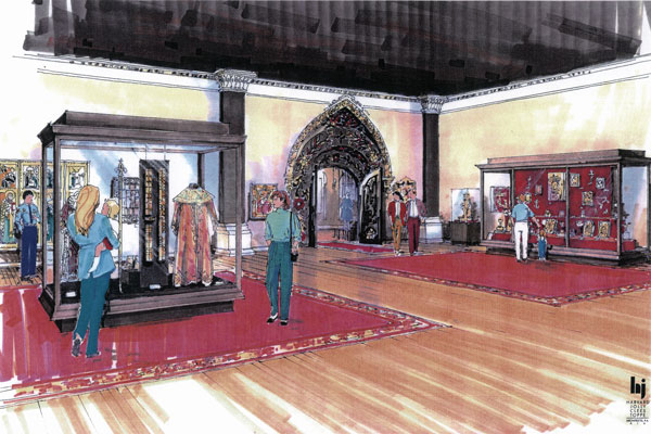 Rendering-Treasures of the Czars Exhibit, Conceptual Gallery Rendering 