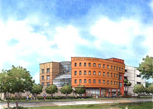 Rendering - St. Joseph's Womans Hospital, conceptual study